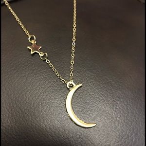 Star And Moon Gold Chain Necklace